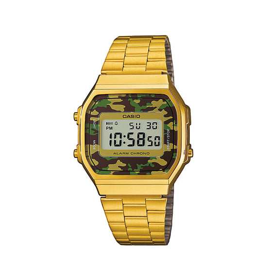 CASIO Unisex Digital Gold Stainless Steel Army A168WEGC-3EF