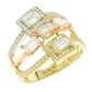 AV δαχτυλίδι με τρία χρώματα και πέτρες ζιργκόν